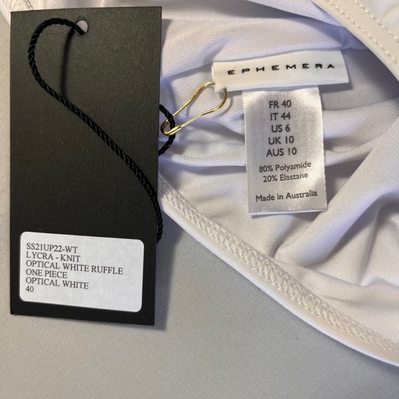 EPHEMERA OPTICAL WHITE RUFFLE ONE PIECE SWIMSUIT NWT SIZE AU-6/ US-2 - Picture 7 of 9